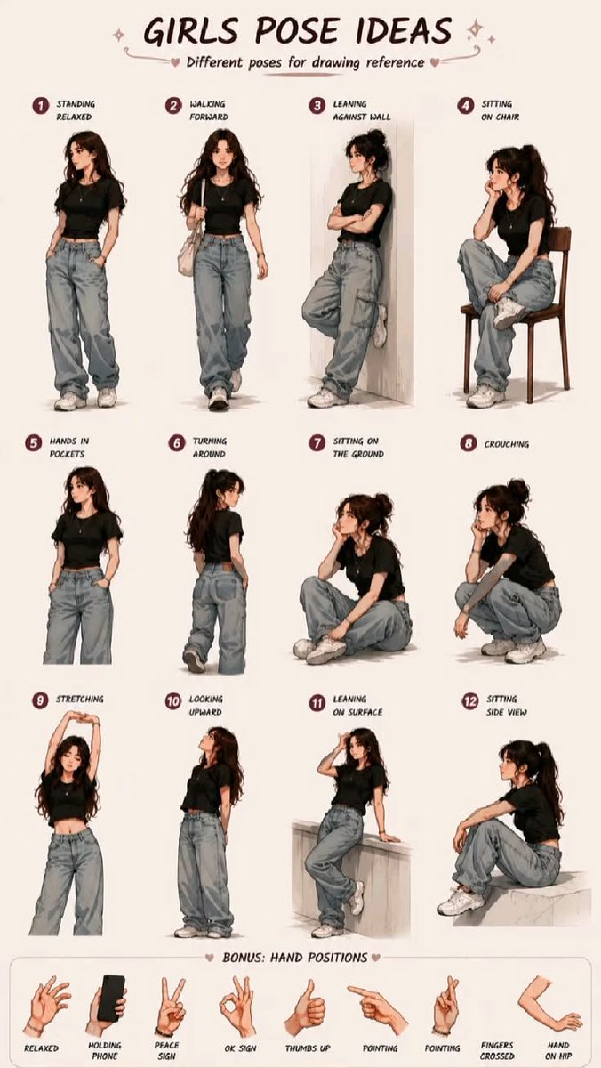 earnknowledgee's tweet photo. The Ultimate Girl Pose Guide ✨✨ https://t.co/a3Luzdmo2i