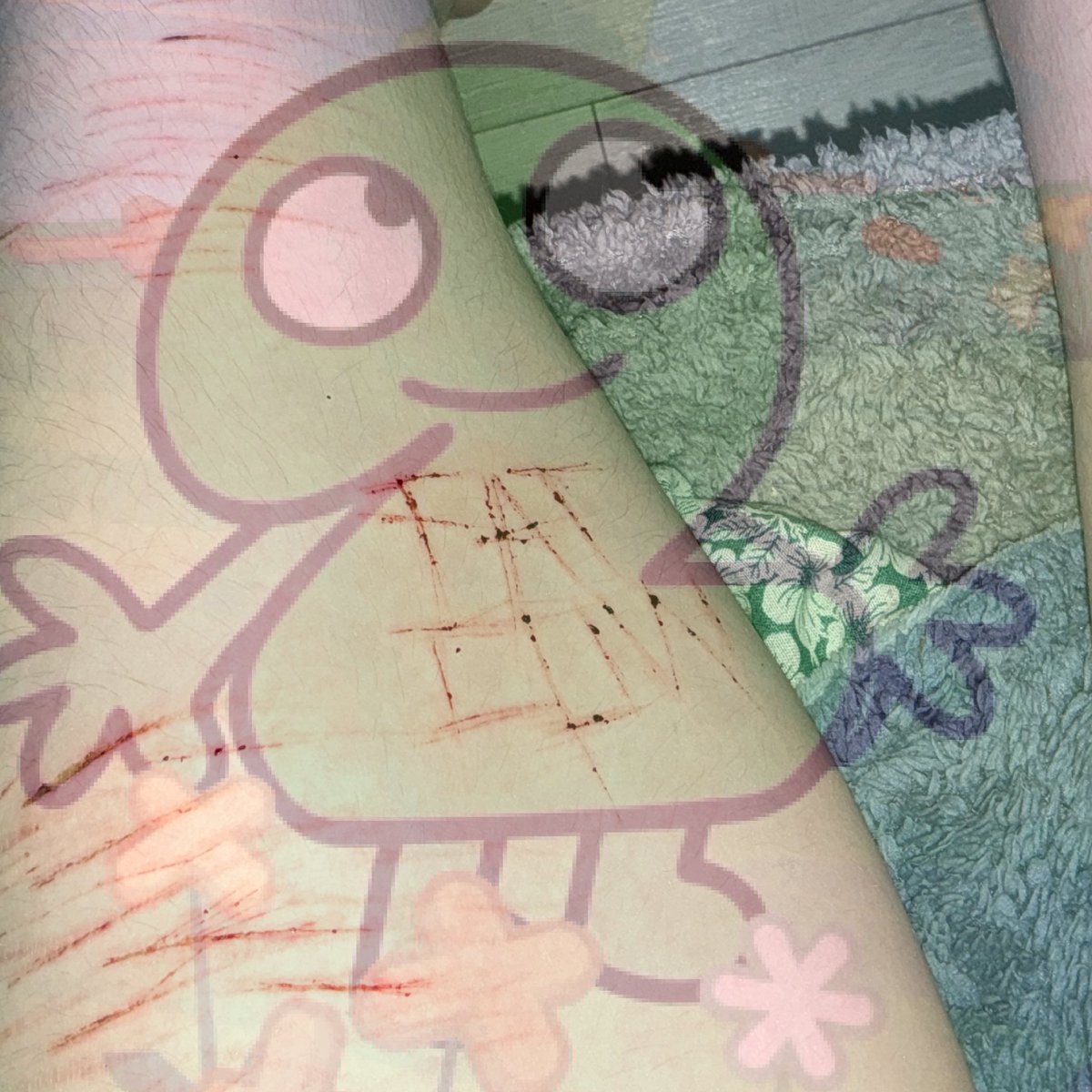 tbop_creator's tweet photo. Some cat scratches and baby styros, deeper ones soon I promise😔
Fake!! Sfx makeup!!

#shtwt #sharmtwt #osc #objectshow #depression https://t.co/Yx5o6rrduL