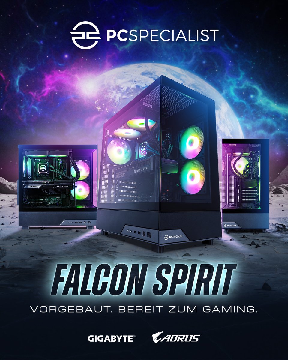 PCSpecialistAT's tweet photo. Der Falcon Spirit ist ein Pre-Built PC und sofort bereit fürs Gaming 🎮

Ausgestattet mit hochwertigen GIGABYTE-Komponenten ist dieses System perfekt für Gaming in hoher Auflösung.

Jetzt bestellen ➡️ https://t.co/RBOxd0Wi1Y https://t.co/kxYPCM0Tp3