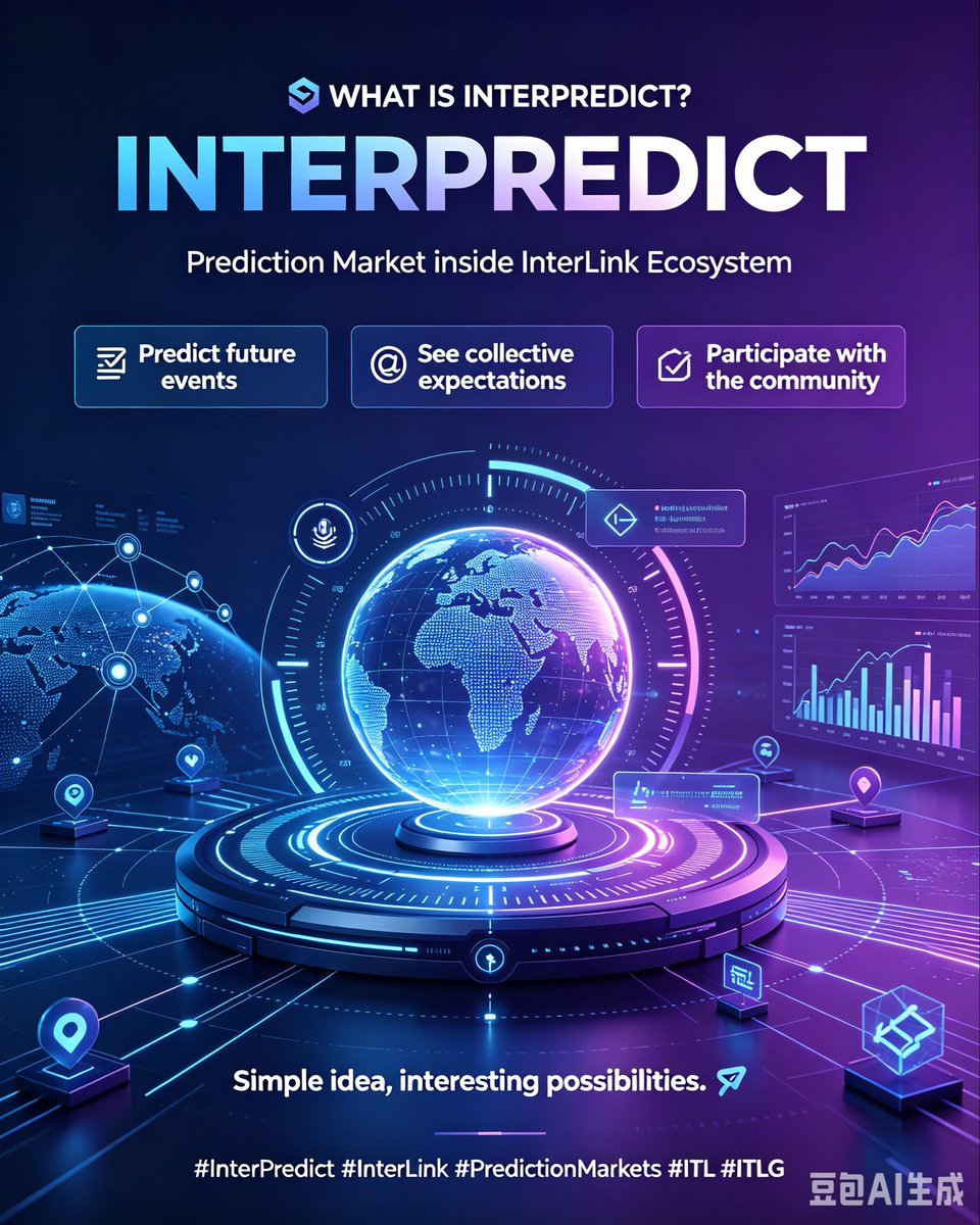 Zhongzeng888's tweet photo. Ever wanted to bet on future events &amp; view community sentiment?
Meet InterPredict, InterLink’s brand‑new prediction market🔮
Predict, Participate, Understand.
What event would you want to see on InterPredict?👇
@InterPredict
#InterPredict #InterLink #PredictionMarkets #ITL #ITLG https://t.co/ydxfJk5GCq