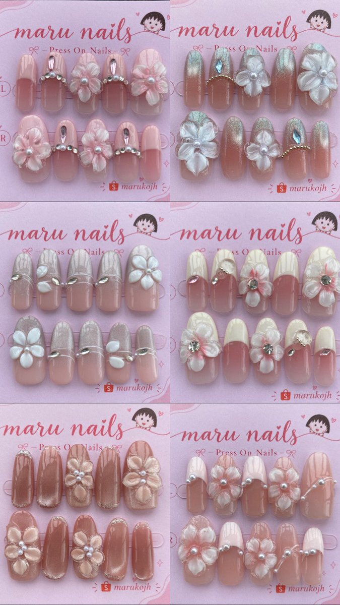1sixu's tweet photo. Wts press on nails | kuku palsu | fake nails 3D 
1 pasang 💸35k
3 pasang 💸100k 
Available size S&amp;M (detail size ada di reply) 
Bisa oren https://t.co/KWRN9YULGF