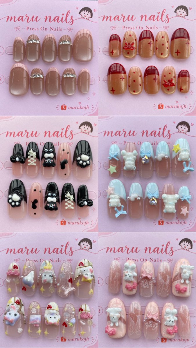 1sixu's tweet photo. Wts press on nails | kuku palsu | fake nails 3D 
1 pasang 💸35k
3 pasang 💸100k 
Available size S&amp;M (detail size ada di reply) 
Bisa oren https://t.co/KWRN9YULGF