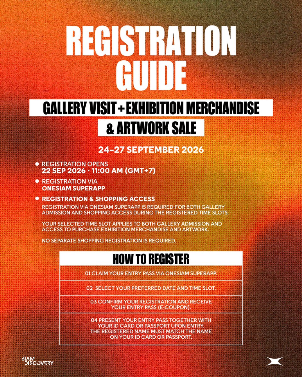 ssupersun's tweet photo. REGISTRATION GUIDE FOR VISITING &amp; SHOPPING AT ‘INSOLUTION EXHIBITION’

INSOLUTION EXHIBITION
1ST FLOOR, SIAM DISCOVERY
10–27 SEPTEMBER 2026

#SUPERSUN
#SUPERSUNxSIAMDISCOVERY
#SUPERSUNINSOLUTIONEXHIBITION
#SUPERSUNEXHIBITION https://t.co/2LUbpriVv4