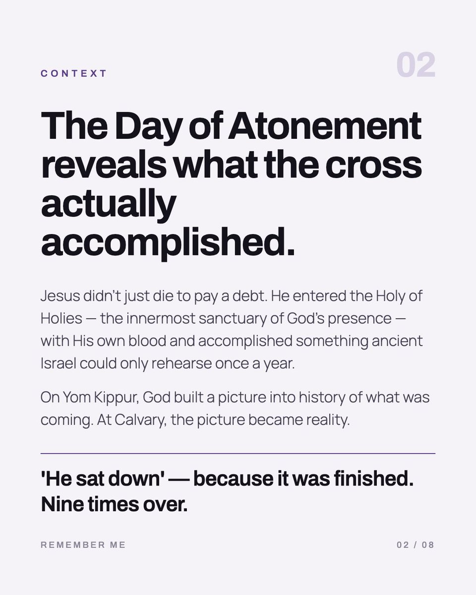 Paula_White's tweet photo. The Day of Atonement, Yom Kippur, begins this evening at sundown and continues through sundown September 21st.

At the cross, Jesus made a trade. He took everything that was destroying you, and gave you everything that belongs to Him.

Want to go even deeper? My FREE 'Remember Me' Workbook covers the complete theology of the Day of Atonement- the Hebrew words, the High Priest, the two goats, the mercy seat, and exactly what Jesus accomplished.

*Click the link here: https://t.co/kzNsoqEiin and I will send you the FREE "REMEMBER ME!" WORKBOOK today!