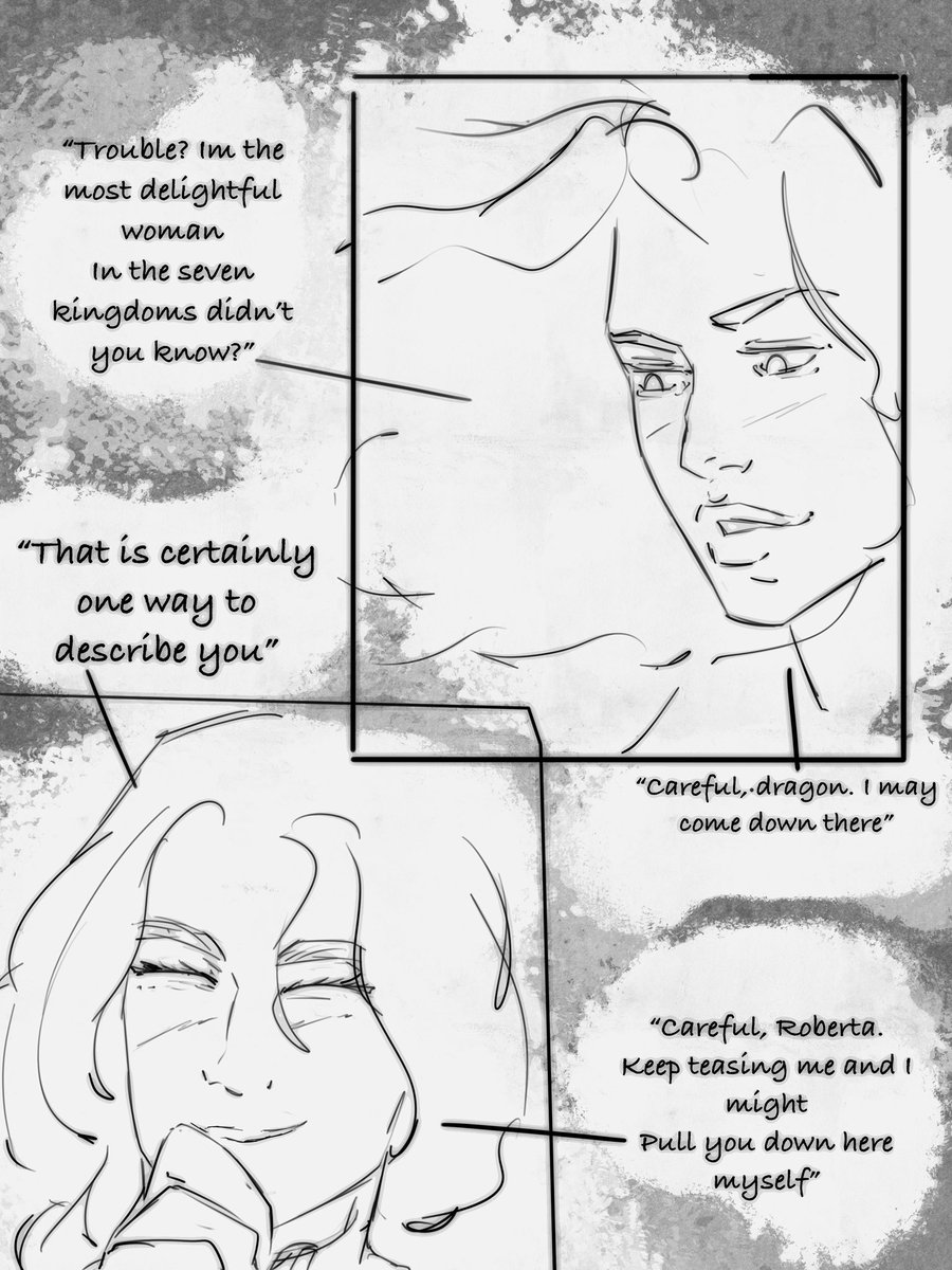 Rainboria's tweet photo. Rhaegar and Fem ( Robert Baratheon ) Fanfic 
This is an old one, thought I’d post it here aha. 
#gameofthronesart #asoiaf #robertbaratheon #stannisbaratheon #digitalart https://t.co/RiPfLTqPEy