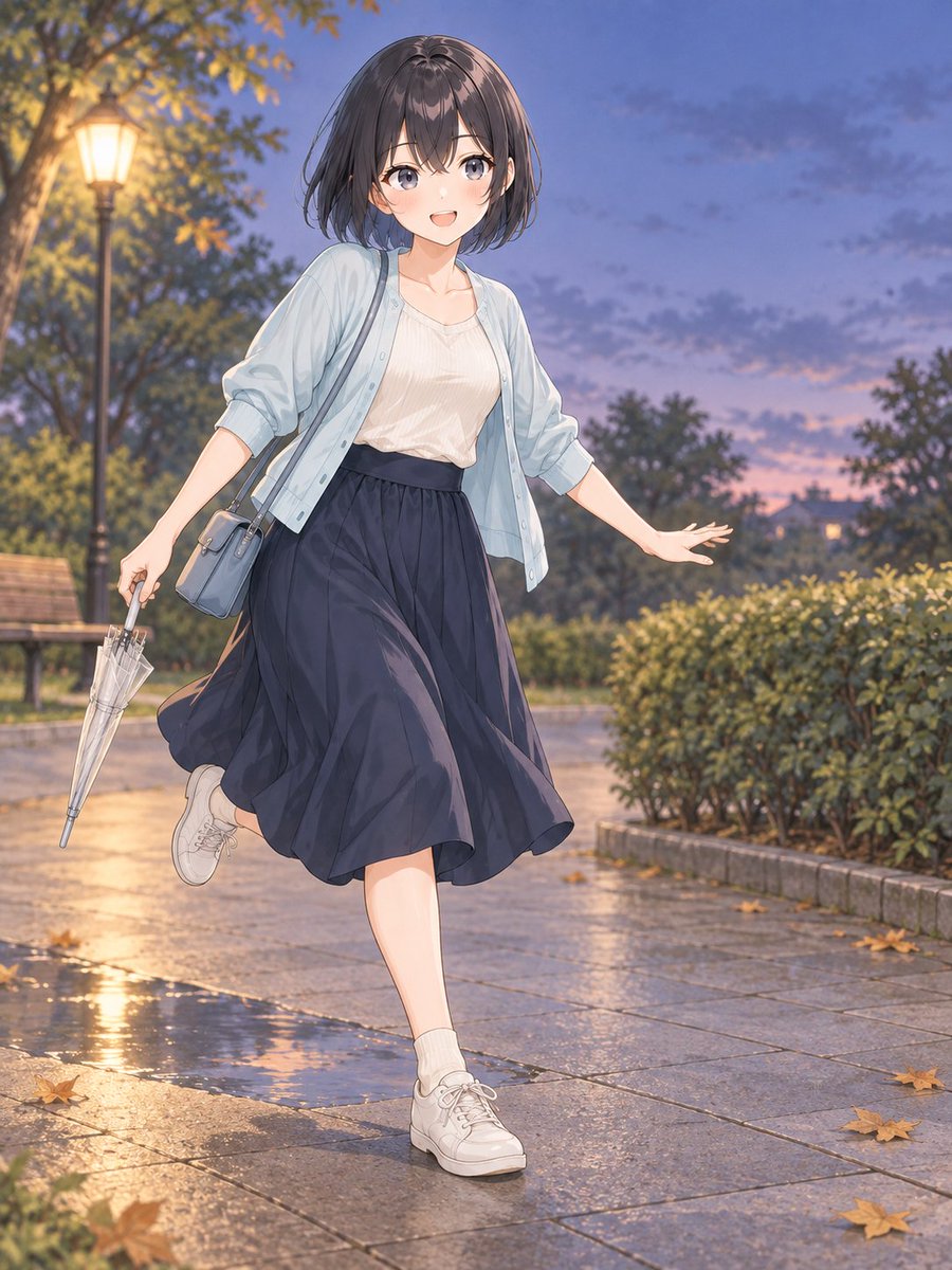 Nagi_ai123's tweet photo. 雨上がりの日曜日、小さな水たまりをひと跳び。
明日へ向かう元気も、そのまま連れて帰ろう。

#AIイラスト #AIart #初秋 #日曜日 #雨上がり https://t.co/FBAhNMeVDT