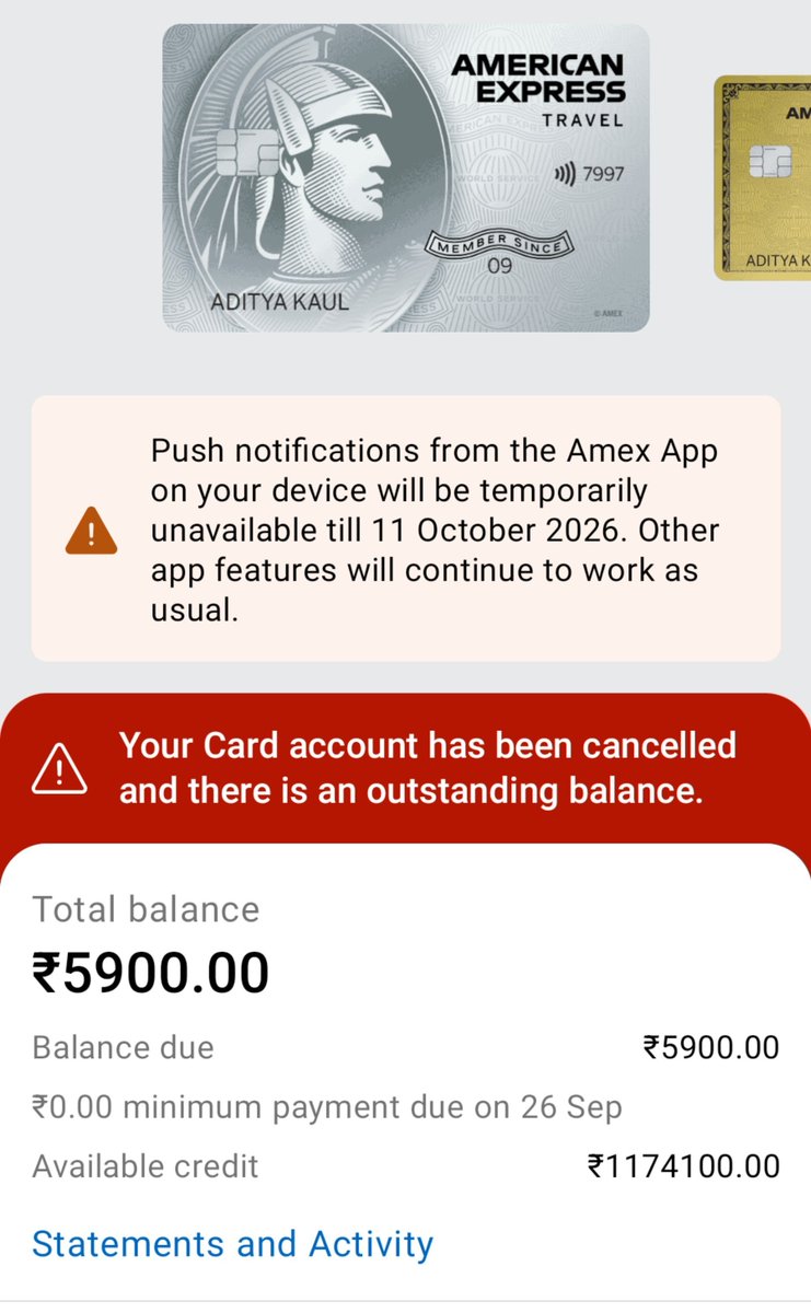 DealsDhamaka's tweet photo. And that's how, a 9 years 9,00,000 point journey with AMEX Platinum Travel comes to an end
Thank you Amex, it has been a wonderful journey
Will pending 923K points will be carried forward to MRCC
#Ccgeek #Amex https://t.co/YuExvOEeGZ