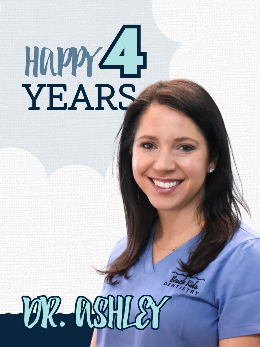 beachkidsdental's tweet photo. Happy 4-Year Work Anniversary, Dr. Ashley! 👏💙

We’re so grateful to have you as part of the Beach Kids Dentistry team! Thank you for the care, dedication, and smiles you bring to our little patients every day. ✨

#WorkAnniversary #TeamAppreciation #Dentist #Celebrate https://t.co/6Fs35UVyvf