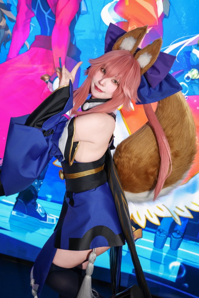 kc_2_cos's tweet photo. 東京ゲームショウありがとうございました！
アニプレックスブースにて、
Fate/EXTRA Record キャスターのコスプレで出演しておりました！

発売楽しみだね🦊

#TGS2026 
#FateEX_Record 
#EXTRAリメイク https://t.co/EV1gk5gV8n
