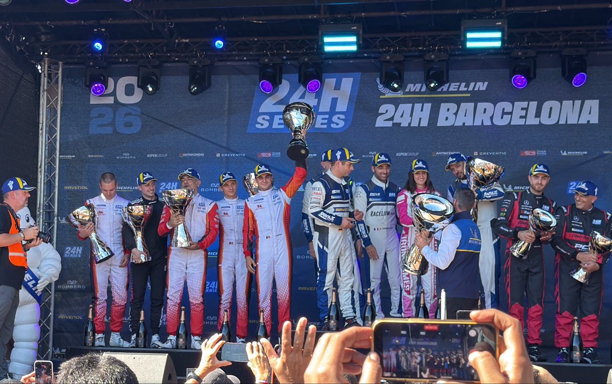 ajithFC's tweet photo. 24H Barcelona podium celebration pics @Akracingoffl

Pic: @_rengarok_ 

| #AK #Ajith #Ajithkumar | #DareDevil | #AjithKumarRacing | #24HSeries | #AjithRedAntRacing | https://t.co/ntQGEplIjU