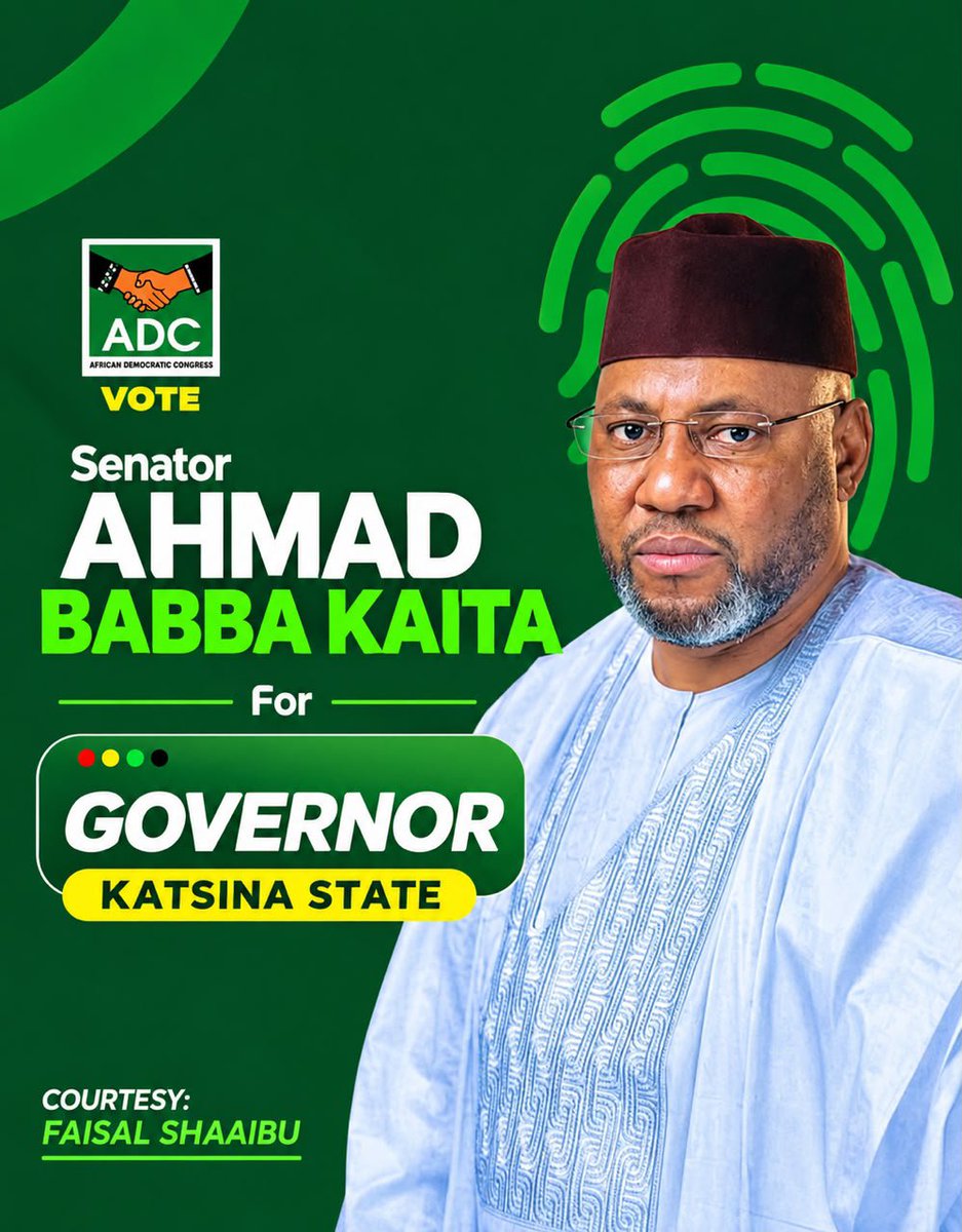 OfficialGhaliNG's tweet photo. Senator Ahmad Babba Kaita

 (For  Governor Katsina State Nigeria)

#ADCMovement #Ghali #Ahmadbabbakaita https://t.co/s7qX6rHhot