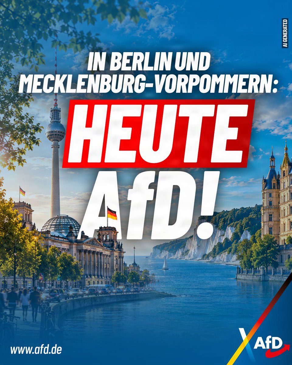 Alice_Weidel's tweet photo. Die Wahllokale sind geöffnet: Jetzt zusammen mit Familie, Freunden und Nachbarn in Berlin und Mecklenburg-Vorpommern die blaue Wende wählen! https://t.co/ZiBknbeloP