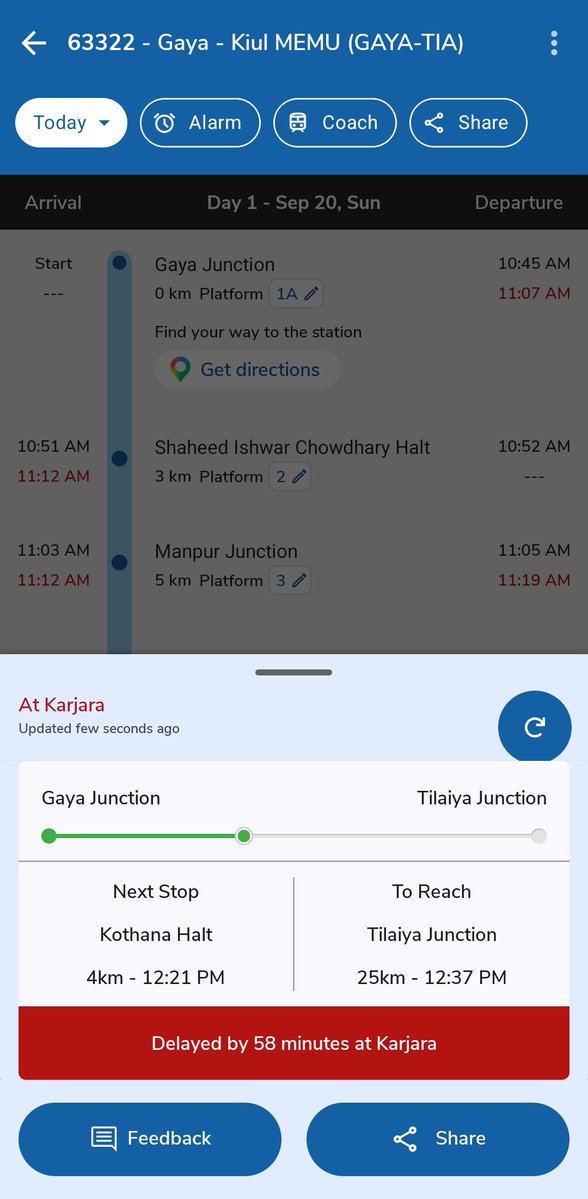 Ankitkr2304's tweet photo. @drmdnr @DRM_DDU @RailMinIndia @RailwaySeva @RailMadad Now its 1 hr. late... https://t.co/1llS0AX5cs