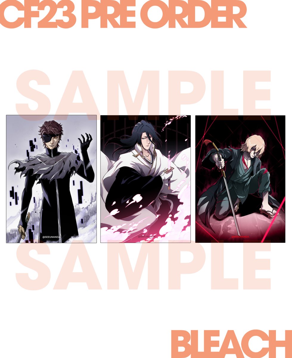 seeunandaaa's tweet photo. ๐ฉท๐ are very appreciated!
Seeunanda #CF23 Pre Order Update 0.8
BLEACH Artprints (there are more characters!)
๐๏ธ TBA
๐ฆ Pick Up Both Days/ Mail/ International Ship
๐ BLEACH
Pre Order Batch 1 Date TBA!
#comifuro23catalogue #cf23catalog #cf23catalogue #bleachtybw https://t.co/e8gIf1mdhi