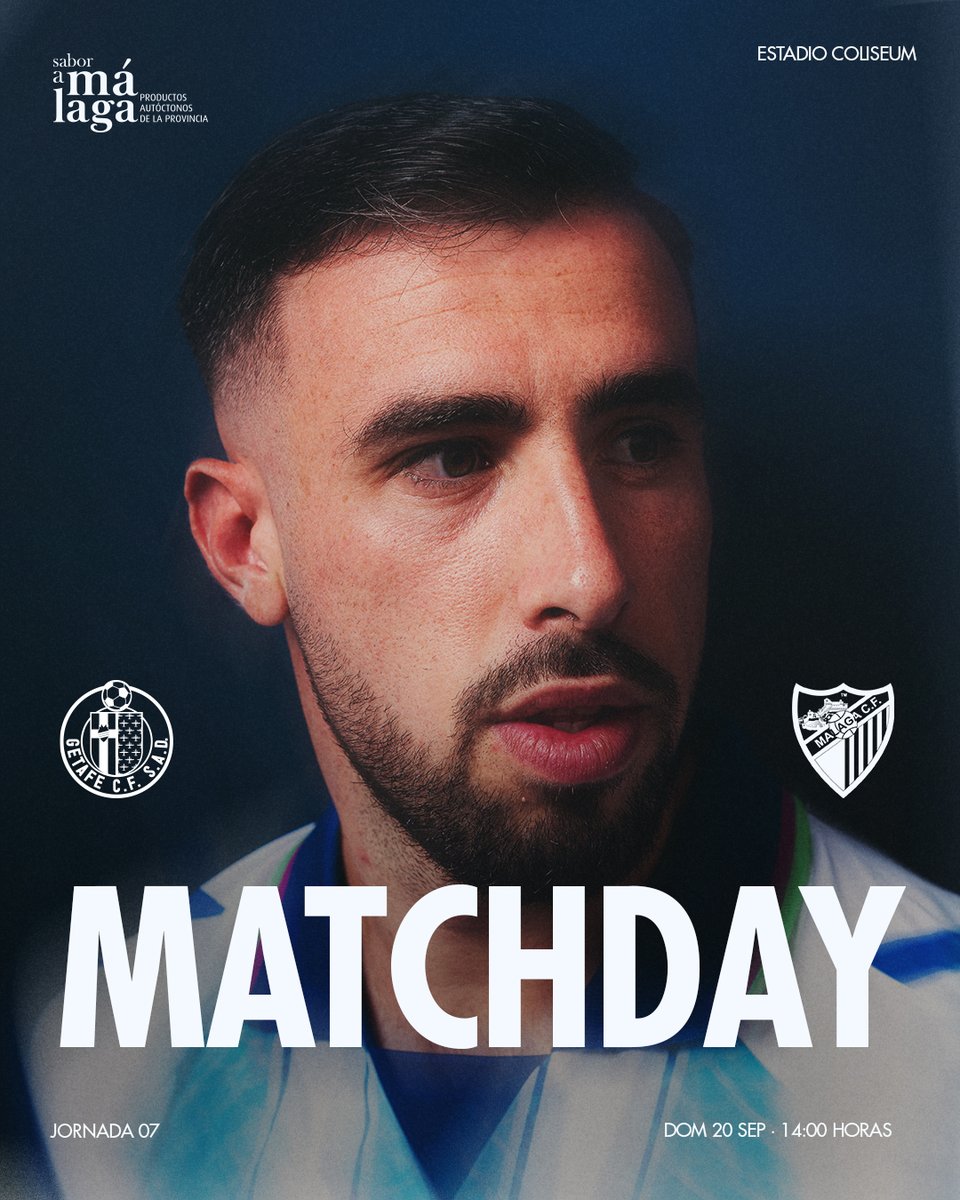 MalagaCF's tweet photo. ◤  𝗠𝗔𝗧𝗖𝗛𝗗𝗔𝗬 ◢ 

Segunda cita de la semana con el Coliseum como escenario.

¡A por el #GetafeMálaga! 🔥 https://t.co/3jY4NePHDs