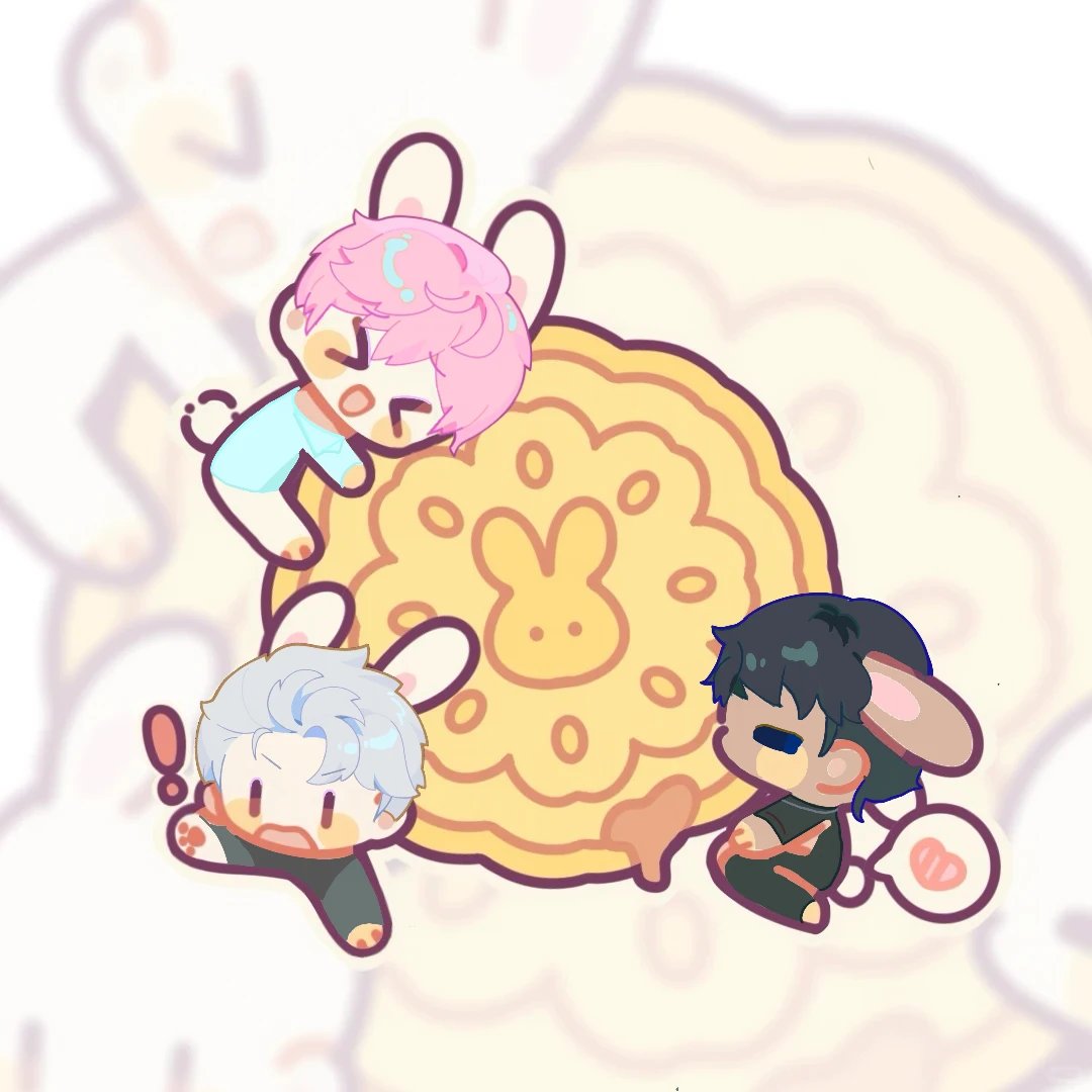 Iris_Whispers's tweet photo. One giant bunny mooncake, three tiny blessings, and just enough hope to make us nervous. Happy Mid-Autumn Festival 🌕 #SilentWhispers Cr. 老公的脸狠狠烧我显卡 https://t.co/bVijz5fX7O