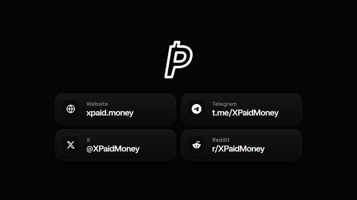 XPaidMoney's tweet photo. Official XPaid links

Website: https://t.co/UmPlGRxAAS
Telegram: https://t.co/GVpkcSQ9ZQ
X: @XPaidMoney
Reddit: https://t.co/11n9QAj2k5

Anything else is not official https://t.co/u6j3Iea2ij