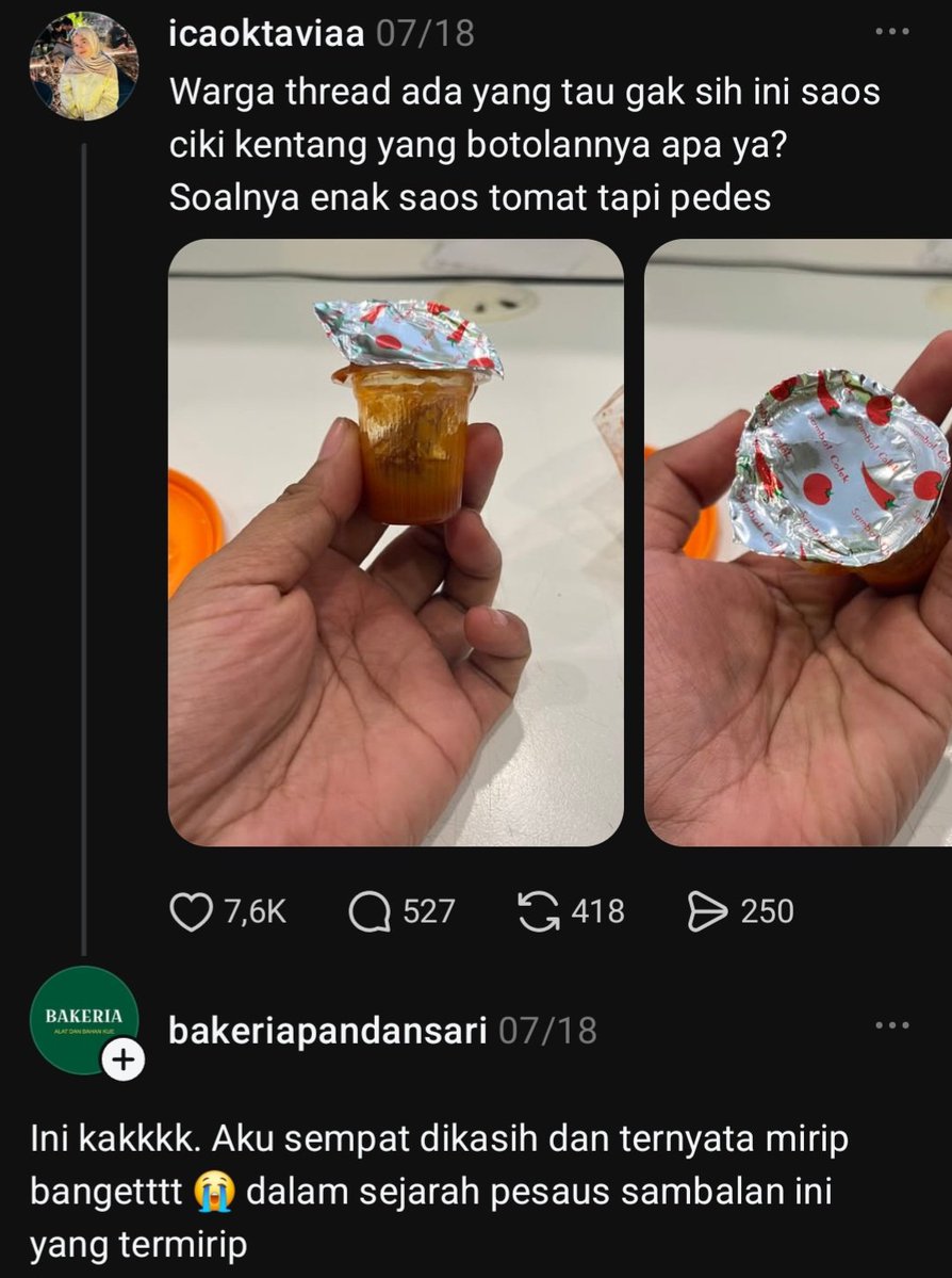 byraa___'s tweet photo. AKHIRNYA ADA JUGA YANG NGESPILL SAOS CIKI INI 😭 Ternyata bukan cuma aku yang ketagihan, beneran seenak itu WOI 😭 https://t.co/zCDxDPZj32