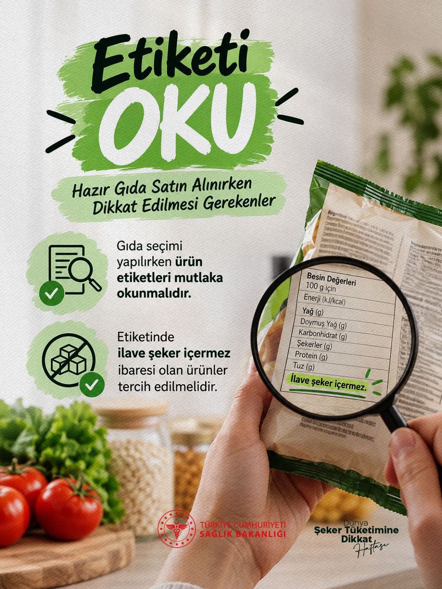saglikbakanligi's tweet photo. Etiketi oku!

#DünyaŞekerTüketimineDikkatHaftası https://t.co/UvgR3Wk7dN