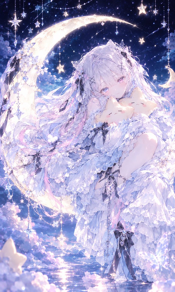 Meruru_Twinkle's tweet photo. おはめる〜！🌙🫧

午後の空に、月灯りの欠片をひとつ。
きら��ら輝く夢の中から、君に会いにきたよ♡

今日が終わるその瞬間まで、
めるるの光が君の心にそっと残りますように…✨
また夢の中で、めるるを見つけてね？

#おはようVTuber #VTuber準備中 https://t.co/N4I9fiCkOY