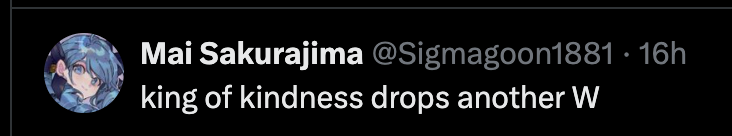Sigmagoon1881's tweet photo. @_pinkblossom6 I have no clue what this means "his good guys femininist haters" but if its talking about me I was joking https://t.co/W8nAFTOC2R