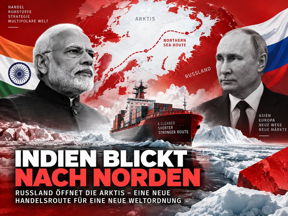 SWISSVOXNEWS's tweet photo. Indien blickt nach Norden – und Russland öffnet die Arktis https://t.co/lYGzJQgnDO  #indien #russland #handelsroute https://t.co/MRHABMNWXe