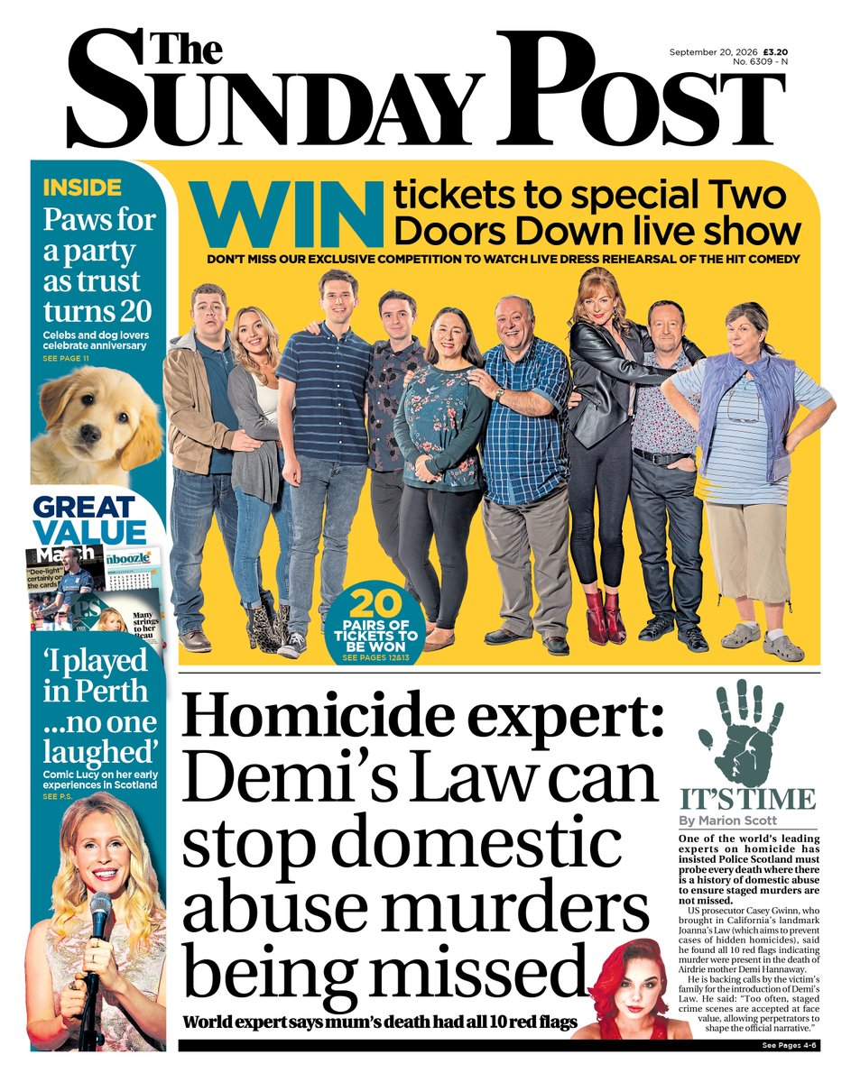 Sunday_Post's tweet photo. This morning's front page. https://t.co/MiF8svfJw6