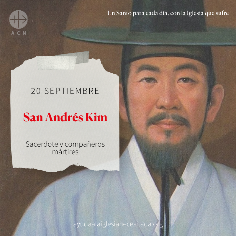 AyudaIglesNeces's tweet photo. #FelizDomingo conmemoramos a San Andrés Kim, sacerdote y mártir en #Corea, por seguir a Jesús. Intercede por los cristianos en Corea del Norte, para que la Iglesia pueda resurgir de las cenizas de la persecución comunista y vivir en libertad. https://t.co/DsWVNcrclr