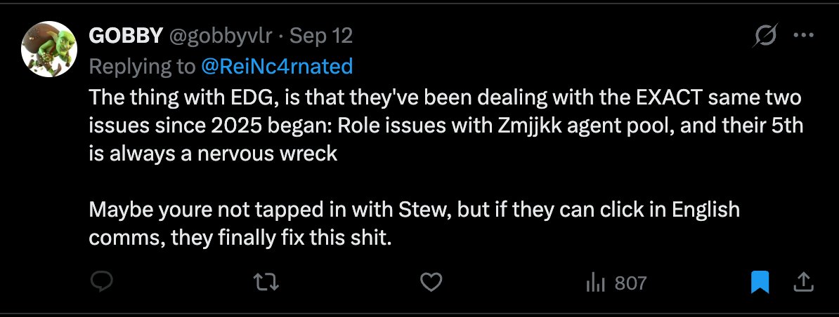 Sigmagoon1881's tweet photo. .@gobbyvlr 
hello good sir, I was just wondering if you could expand on this take (the op blocked comments). 

I just wanted to ask when you say 'role issues' are you purely talking about the second duel of phoenix/yoru or do you believe kk's other agents arent up to par as well https://t.co/wp1jfvzj7I