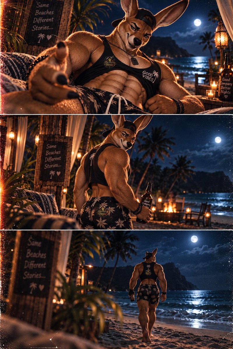 TheFurryHouses's tweet photo. On the beach⛱️ at The Furry House, JJ the Furry Anthro Kangaroo🦘 Lays around, waiting for someone to go swimming with... Do you want to go swimming with JJ? 

An original character🦘
Follow for more😘 

#furries #Furry #FurryFandom #gaymem #FurryArt #gay #TheFurryHouse 🐾 https://t.co/x6bpVKTMdm