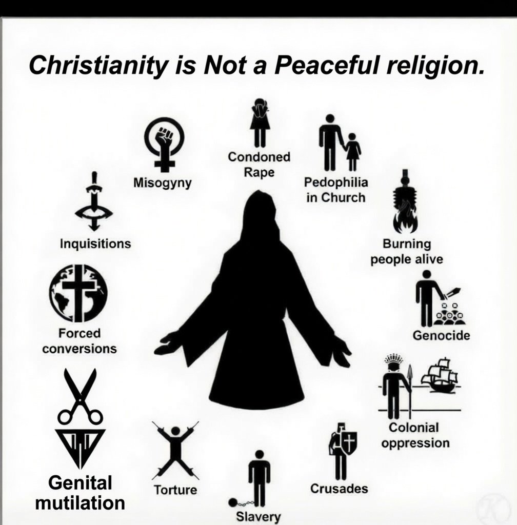 trueone88's tweet photo. Christianity is a false religion and a satanic evil cult which celebrates human sacrifice. 
Also, it wants people to partake in believing in a human sacrifice for the atonement of sins, which is absolutely evil and beyond disgusting.
This false man-made religion convinces people to believe that Jesus died for your sins so you could be saved, which is of course a pathetic lie. 
The fact that someone else has to die and suffer for you so that you could be saved shows how insanely immoral the doctrine is, and the people who believe in it are also inwardly evil. 
This is why all evil people love Christianity, as they can do as much evil as they want, lie, cheat, rape, murder, etc., and then just believe that Jesus died for your sins and get saved, which is of course a huge deception. 
Lord Krishna clearly states in Mahabharata Chapter 12 that human sacrifice is never seen or considered by God, which destroys Christianity’s false man-made religion. 
In fact, Garud Puran Chapter 3, a Hindu scripture, clearly states that those who partake in human sacrifice will be sent to Hell, Narakas. 
Some people say, “Oh, it was not a human sacrifice,” as a matter of fact, it was a human sacrifice. Jesus calls himself the Son of Man 103 times in the Old Testament and 81 times in the New Testament. What is a man? A man is a human being. So Jesus’ sacrifice was a human sacrifice. To believe in it is 100% Satanic. 

Some say Jesus is a God as he said before Abraham, “ I am,” and also said, “Me and my father are one,” which is not true. When you read Mark 13:32, it clearly states Jesus did not know the hour of the future, and as we know, God is all-knowing, but Jesus is not all-knowing; therefore, he is not God. 
Lord Krishna was also a human incarnation of Lord Vishnu, but he knew everything. It says in Bhagavad Gita Chapter 7 verse 26:
O Arjuna, as the Supreme Personality of Godhead, I know everything that has happened in the past, all that is happening in the present, and all things that are yet to come. I also know all living entities; but Me, no one knows. 
This proves Lord Krishna is an all-knowing, omniscient God, while Jesus is just a mortal being.

Jesus could not carry the cross and fell to the ground due to exhaustion, and Simon had to come and help Jesus carry the cross, which proves Jesus is Not All Powerful Omnipotent God, he is just a mortal.
Whereas Lord Krishna lifted Govardhan Mountain, 8 km long, for 7 days and 7 nights on one hand, this shows the unlimited energy and prowess of the Supreme God. This proves Lord Krishna is an omnipotent, all-powerful God. 

Jesus said Father is greater than him ( John 14:28), and Jesus also said He can do nothing by Himself ( John 5:19).
Whereas Lord KRISHNA, who is the True Incarnation of God, Bhagavan the Father, declared it boldly to the world in Bhagavad Gita Ch 9 verse 17:
"I am the father of this universe, the mother, the support, and the grandsire. I am the object of knowledge, the purifier, and the syllable oṁ. I am also the Ṛg, the Sāma, and the Yajur Vedas."

Jesus asks Father for forgiveness of sins ( Luke 23:24), whereas Lord KRISHNA clearly states worship me, I am the Father who forgives all sins.
Bhagavad Gita Ch 18.66:
Abandon all varieties of religions and take my refuge alone, I will cleanse you from all thy sins and grant you Moksha(Salvation).

Finally, Jesus never made any direct, bold statement that I am God; worship me for the forgiveness of sins instead. In his final hours, he cried out to the Father why He forsake Him after Jesus got Murdered on the Cross. This plea of help to Father also proves Jesus is not the Almighty God.
Whereas Lord KRISHNA declared it boldly :
Bg 10.3

He who knows Me as the unborn, as the beginningless, as the Supreme Lord of all the worlds—he, undeluded among men, is freed from all sins.

Bg 7.7 — O conqueror of wealth, there is no truth superior to Me. Everything rests upon Me, as pearls are strung on a thread. 

Bg 9.4 — By Me, in My unmanifested form, this entire universe is pervaded. All beings are in Me, but I am not in them. 

Bg 9.7 — O son of Kuntī, at the end of the millennium all material manifestations enter into My nature, and at the beginning of another millennium, by My potency, I create them again. 

Bg 9.8 — The whole cosmic order is under Me. Under My will it is automatically manifested again and again, and under My will it is annihilated at the end. 

Bg 9.24 — I am the only enjoyer and master of all sacriﬁces. Therefore, those who do not recognize My true transcendental nature fall down. 

Bg 10.8 — I am the source of all spiritual and material worlds. Everything emanates from Me. The wise who perfectly know this engage in My devotional service and worship Me with all their hearts. 

Bg 10.39 — Furthermore, O Arjuna, I am the generating seed of all existences. There is no being — moving or nonmoving — that can exist without Me. 

Bg 10.40 — O mighty conqueror of enemies, there is no end to My divine manifestations. What I have spoken to you is but a mere indication of My inﬁnite opulences. 

Bg 10.41 — Know that all opulent, beautiful and glorious creations spring from but a spark of My splendor. 

Bg 10.42 — But what need is there, Arjuna, for all this detailed knowledge? With a single fragment of Myself I pervade and support this entire universe. 

Bg 15.13 — I enter into each planet, and by My energy they stay in orbit. I become the moon and thereby supply the juice of life to all vegetables. 

Bg 15.18 — Because I am transcendental, beyond both the fallible and the infallible, and because I am the greatest, I am celebrated both in the world and in the Vedas as that Supreme Person. 

BG 15.19 — Whoever knows Me as the Supreme Personality of Godhead, without doubting, is the knower of everything. He therefore engages himself in full devotional service to Me, O son of Bharata.

This all proves that Lord KRISHNA is the Almighty God-Father Bhagavan of the Universe, whereas Jesus is just a mortal, limited being.

Moreover, Vedic Scripture clearly states anyone who believes/partakes in a human sacrifice will be sent to hell - Srimad Bhagavatam 5.26.31. 
Christianity is a guaranteed ticket to Hell. 

Only Hinduism is the True Religion of the World, and Lord Vishnu, who incarnates on the earth in the form of Sri Krishna, also known as Govindah, is the Only One True, Eternal, Supreme God. Abandon Christianity, become vegetarian, and worship Lord Krishna if you truly want to be saved. Jai GOVINDAH.