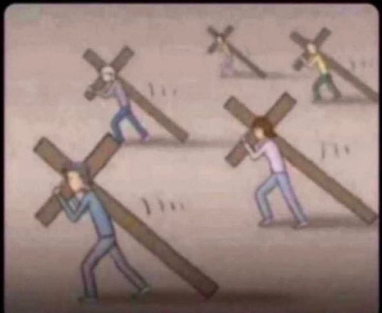 Slim_Black_Boi's tweet photo. You see anybody carry two cross for here? All man for himself. Happy Sunday https://t.co/R9wEvPzOOK