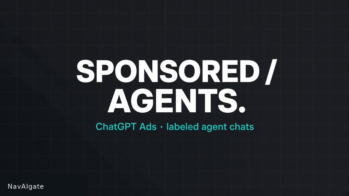 b1gdan's tweet photo. Ads that open a separate agent chat.

OpenAI is testing Sponsored Agents — after a ChatGPT ad, you can start a clearly labeled conversation with a business-sponsored agent, separate from ChatGPT’s own answers.

https://t.co/ga9VEt7ihM

https://t.co/d3Vm0qYhIt https://t.co/WzO2kQkL11