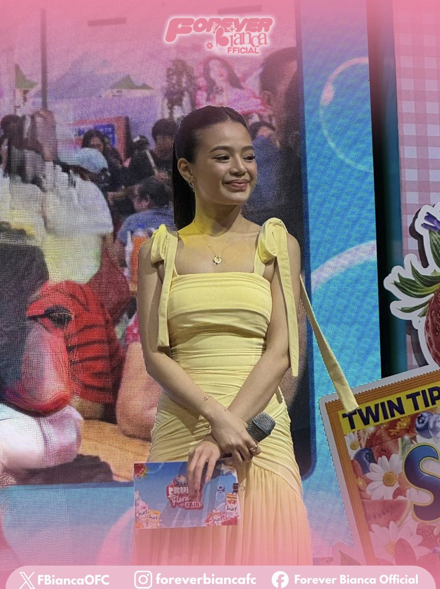 FBiancaOFC's tweet photo. Freshness, good vibes, and our girl Bianca today! We are delighted to see Bianca bringing her bright energy to the Surf event today! From her beautiful smile to her effortless charm, she’s definitely making the event even more exciting and memorable. 

Here’s to a fun-filled day, fresh moments, and lots of happy memories with Bianca and Surf! 💛🩷

@biancadeveraa | #biancadevera