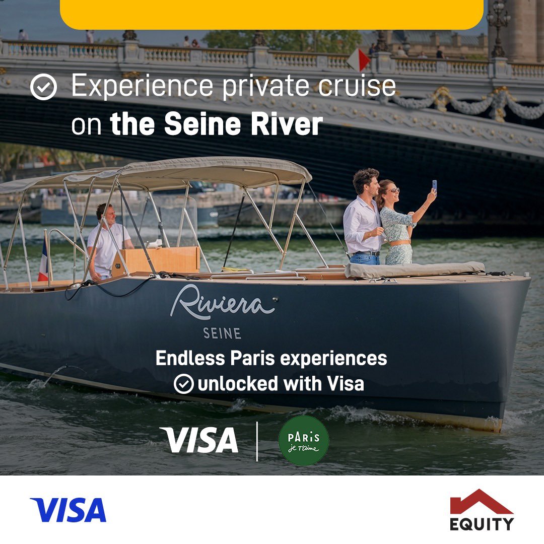 KeEquityBank's tweet photo. Pay with your Equity Visa card and enjoy every moment with ease.
T &Cs Apply
#EquityBank #VisaDestinations #PayWithVisa https://t.co/JX6MsXGY25