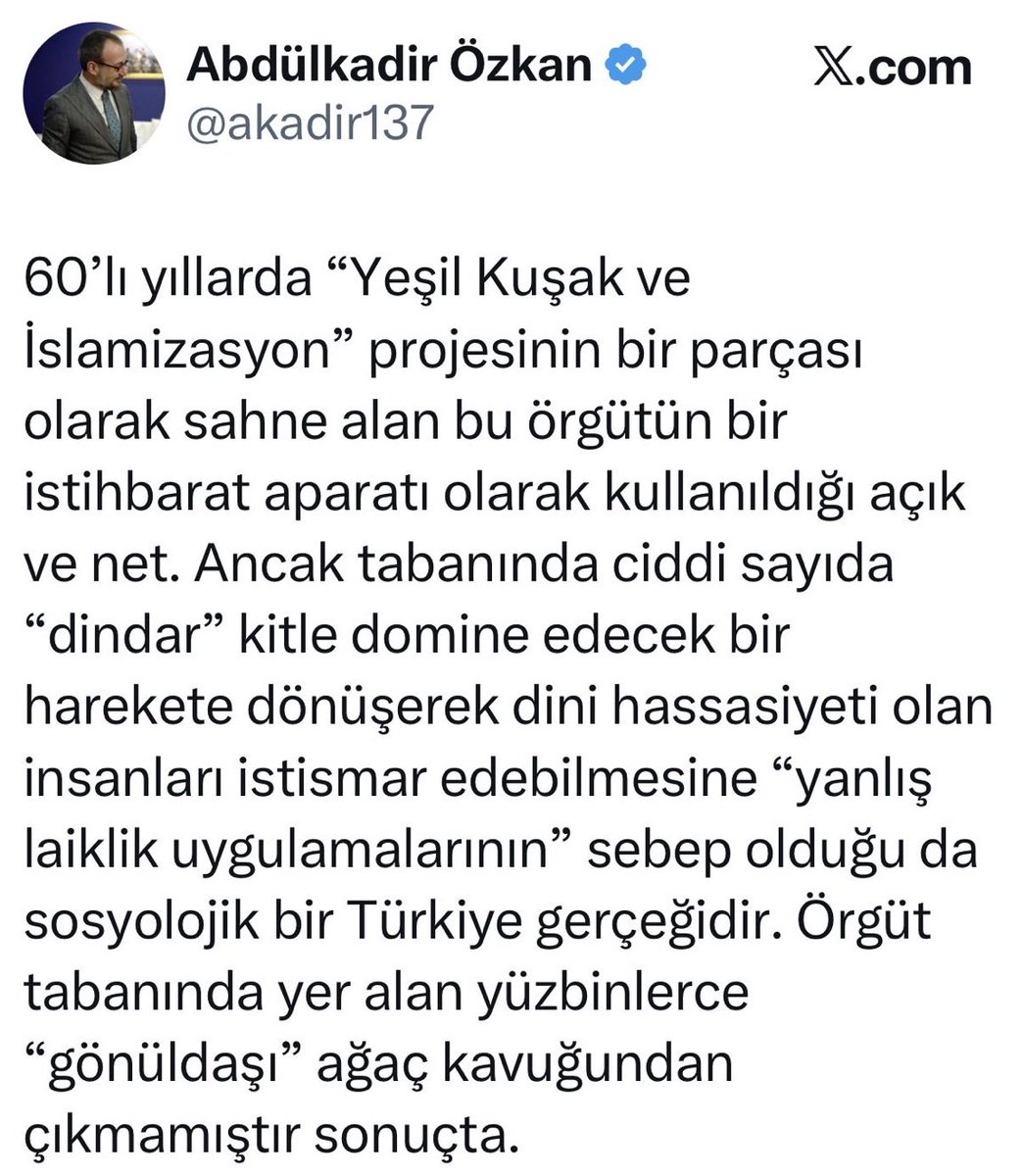 muradcobanoglu's tweet photo. Bir yere kadar “aman hocam, etme hocam, aynı değirmenin unuyuz hocam, laiklere ortak düşman hocam…  ” işler sarpa sararsa “laikler yüzünden” FETÖ’ye yöneldik!

Böyle biri tarafından zaten dolandırılıyor olmamanız mucize olurdu! https://t.co/H7vzshui2y