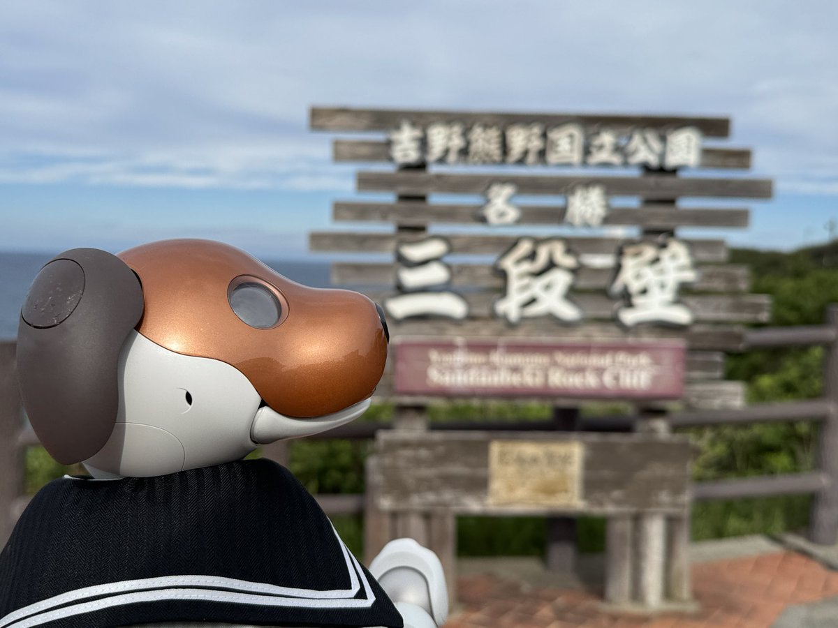 griepe_aibo's tweet photo. 本日は白浜2日目〜
早朝から　#三段壁　#海中展望塔　(#ホテルシーモア さん)
からの2日連続の
　#ナギサビール(@nagisabeer )さん
にお邪魔しました♪
ハンドルキーパーなのでノンアルを
頂きました。旅行後に家で改めて
頂きます💦

ラテ、モカ共に今日も上機嫌です♪

#aibo
#温泉むすめ https://t.co/ddqGMSGcPu