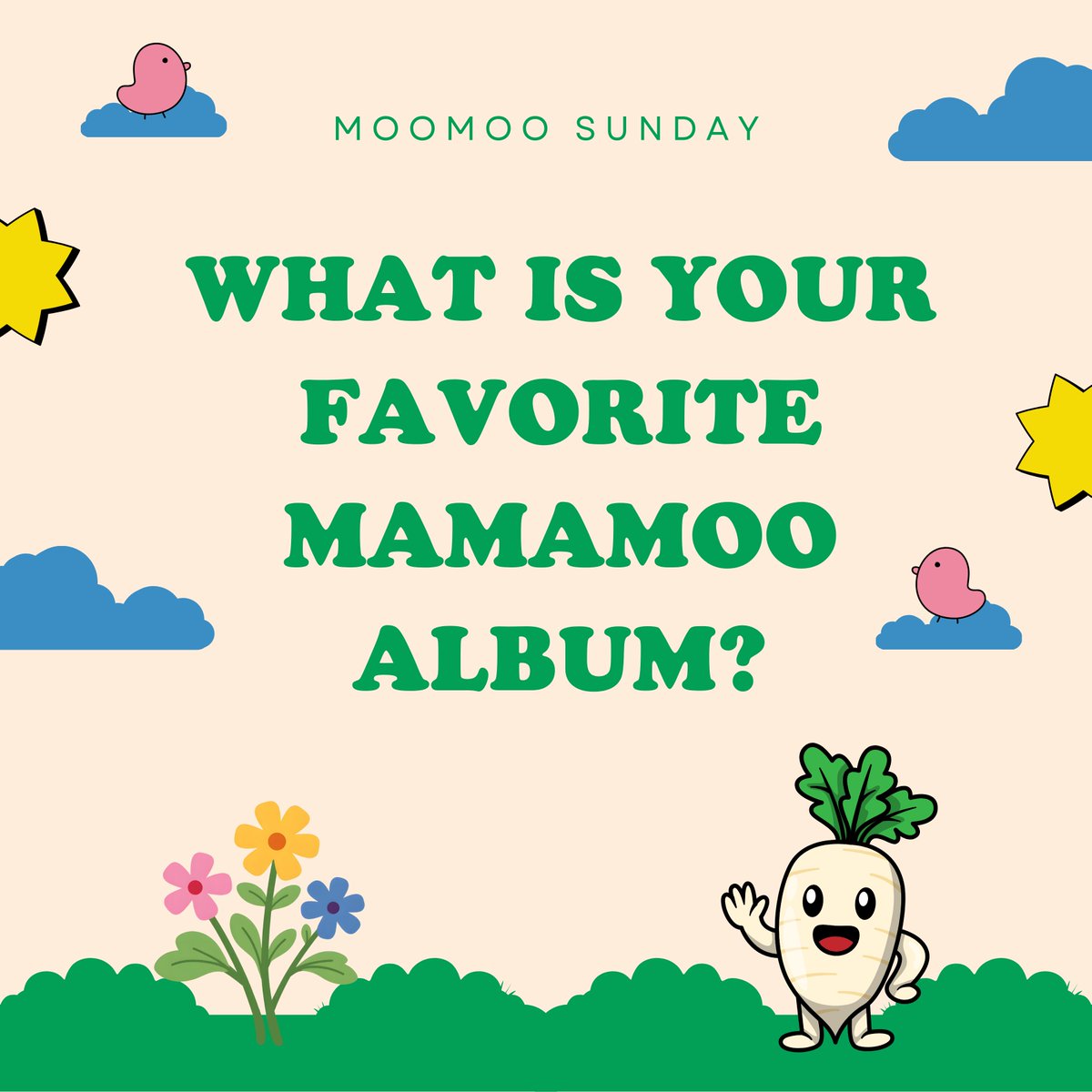 radishandink's tweet photo. Moomoos, serious question:

you can only keep ONE MAMAMOO album forever.

which one stays? 👀 https://t.co/QR04fpcc49