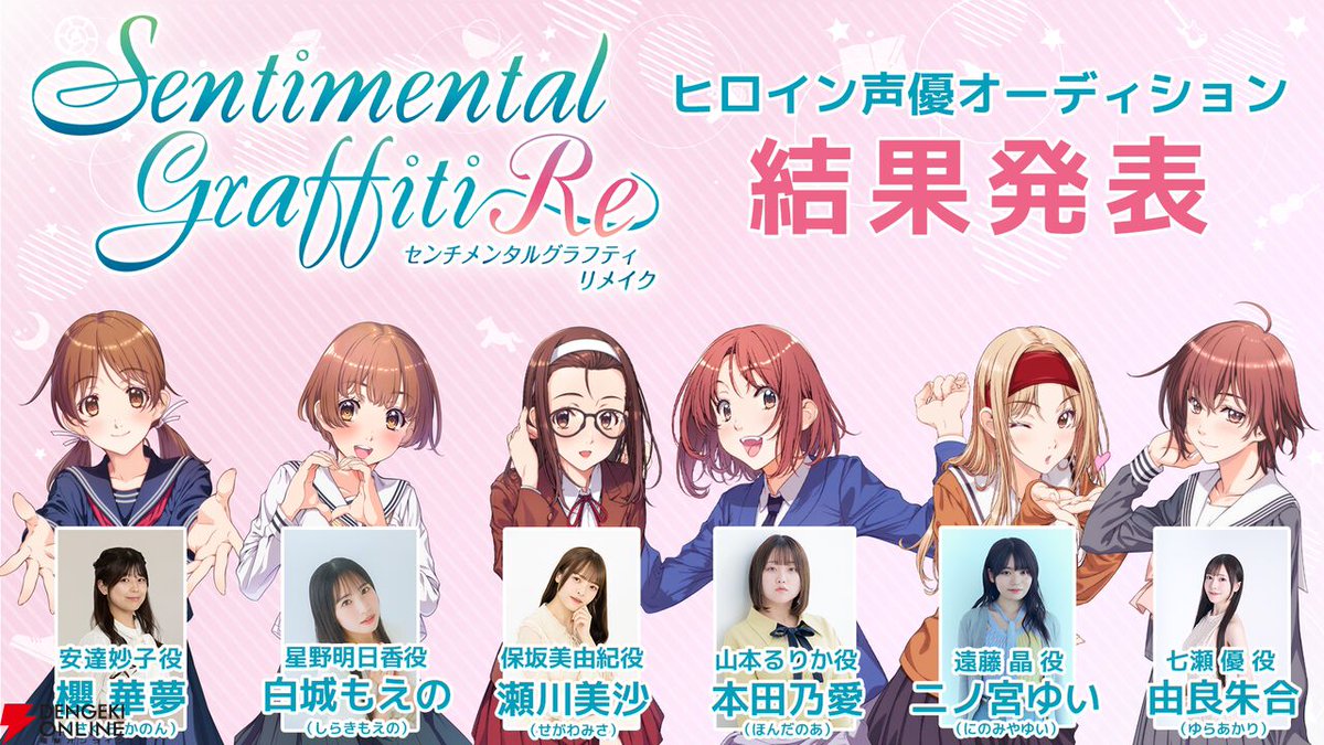 dengekionline's tweet photo. 『センチメンタルグラフティリメイク』最新情報が公開！
https://t.co/MuNerDKCMy
・ヒロイン6名のオーディション合格者決定！🌸
・主題歌はSHAZNA『Melty Love』30周年版！🎵
・『ファーストウィンドウ』2027年1月発売！📖
今後の続報も要チェック！✨ https://t.co/b5V1MtSNkn