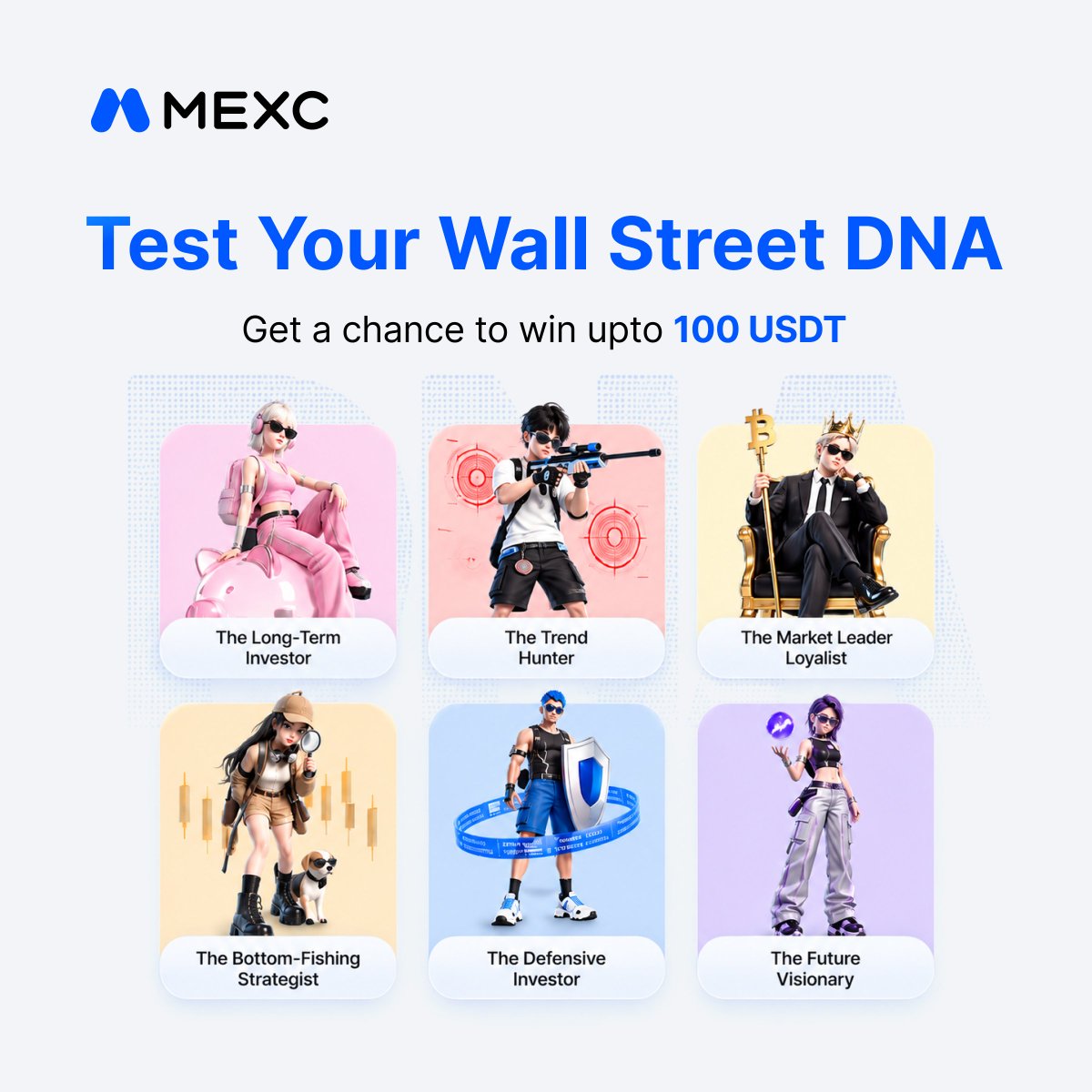 MEXC_SriLanka's tweet photo. 🧬 What's Your Wall Street DNA ?

👉 Take the test & stand a chance to win USDT 🎁

Steps to Particapte:
🔹 Follow @MEXC_SriLanka
🔹 Register: https://t.co/O035xespkt
🔹 Comment your DNA type + MEXC UID with #MEXCTradFi, #MEXC0FEE 
🔹 Like, RT & tag 3 friends 👥

🏆 10 lucky winners get 10 USDT Each.
⏰ Ends 26 September.