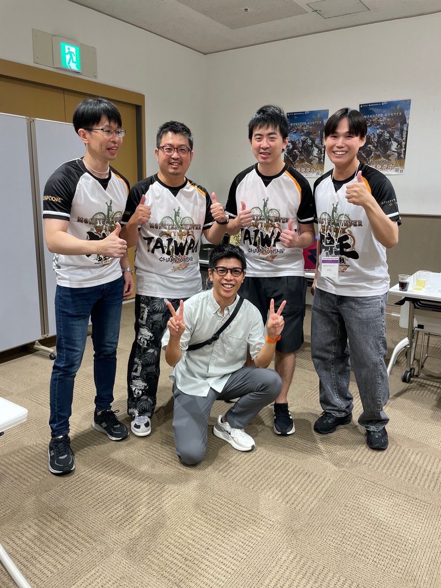 monsterhunter's tweet photo. Members of the Monster Hunter dev team stopped by to meet our Monster Hunter Wilds Championship - Global Exhibition teams!

Congratulations again to our champions Team France, @arismh10 and @vycery! https://t.co/MhI47SmyFk