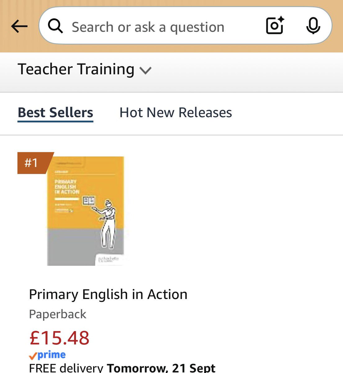KateHeap1's tweet photo. I’m thrilled to wake up to find Primary English In Action is the #1 Best Seller in Teacher Training!
@HLearningPD https://t.co/OqN0XkWaEL