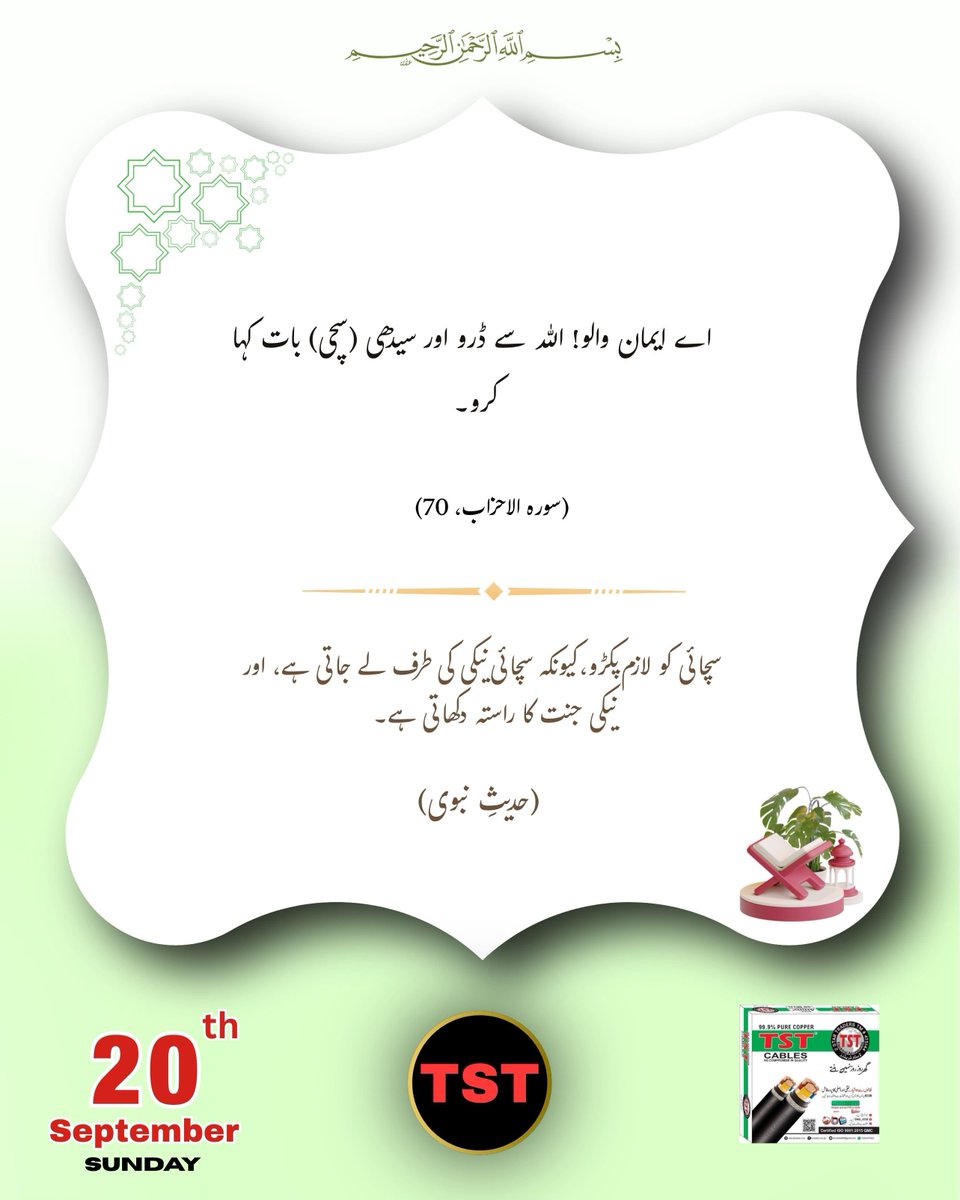 tstcables's tweet photo. 20 SEPTEMBER 2026
#tstpakistan #tstcables #tstlighting #tstswitches #tst https://t.co/0EvMZQqgZg