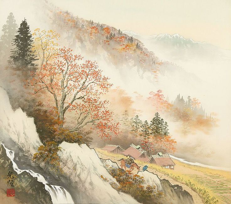 EstherHawdon's tweet photo. "Walking,        
 still walking;    
 the autumn wind."   Santoka    

(image: Koukei Kojima) https://t.co/pcPlxyo6x9
