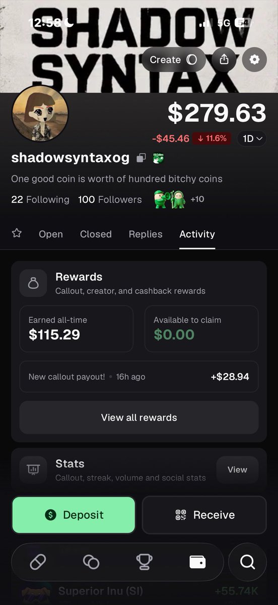 ShadowSyntaxsss's tweet photo. Started on https://t.co/pfCKIdMwyb just two weeks ago with zero connections, and today we hit 100 members! 

I’m happy… @Pumpfun decided to send me a congrats callout reward instead.

Thank you, @Pumpfun and thank you everyone! ❤️

https://t.co/va0G1u9m0O https://t.co/yTGpjQyocT