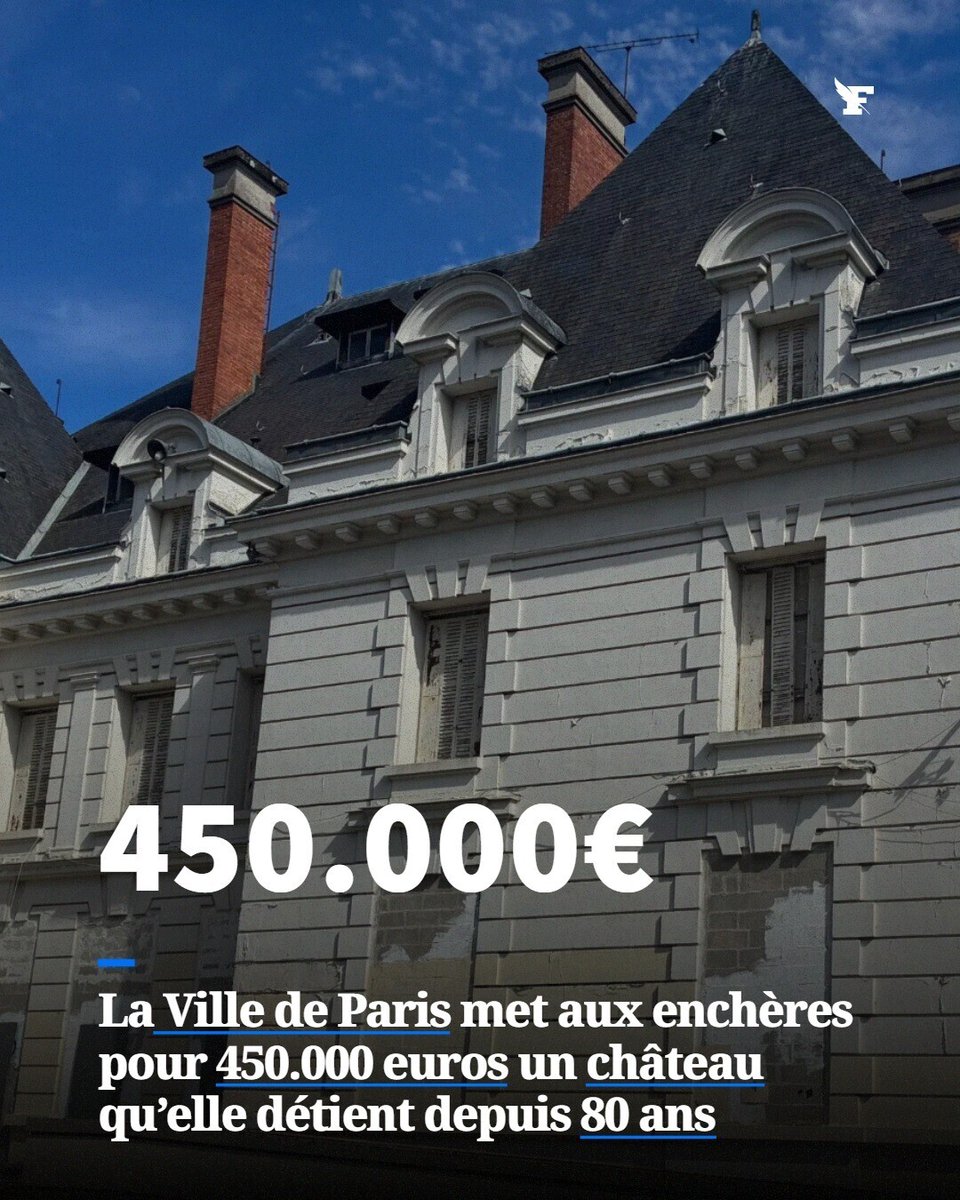 Le_Figaro's tweet photo. «Même pas le prix d’un 50m2 à Paris» : la Ville de Paris met aux enchères pour 450.000 euros un château à l’abandon qu’elle détient depuis 80 ans → https://t.co/MUdnkQ42iL https://t.co/oAMXdrGWLn