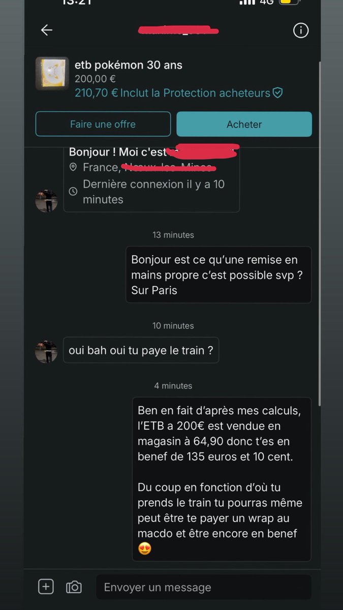 CMoulkous's tweet photo. Les scalpeurs exigent désormais le gîte et le couvert 🫠🫠 @Pokemon please call the CGT https://t.co/cVppeteGNA