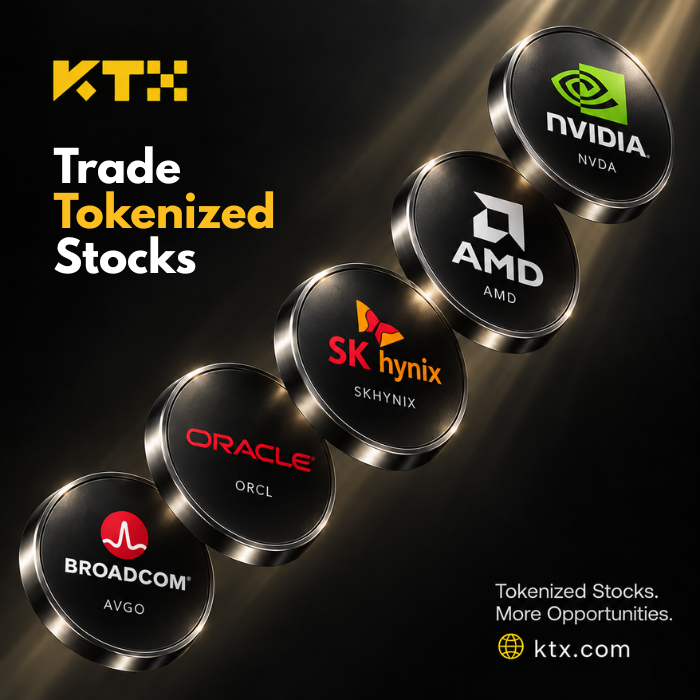 KTX_Exchange's tweet photo. Everyone is now trading both crypto and tokenized stocks

You can do it too on https://t.co/xsk1gCHT1Z 

🧠 Why trade tokenized stocks?
Tokenized stocks let users buy fractions of traditional shares, lowering the cost and financial barrier to owning high-priced stocks.