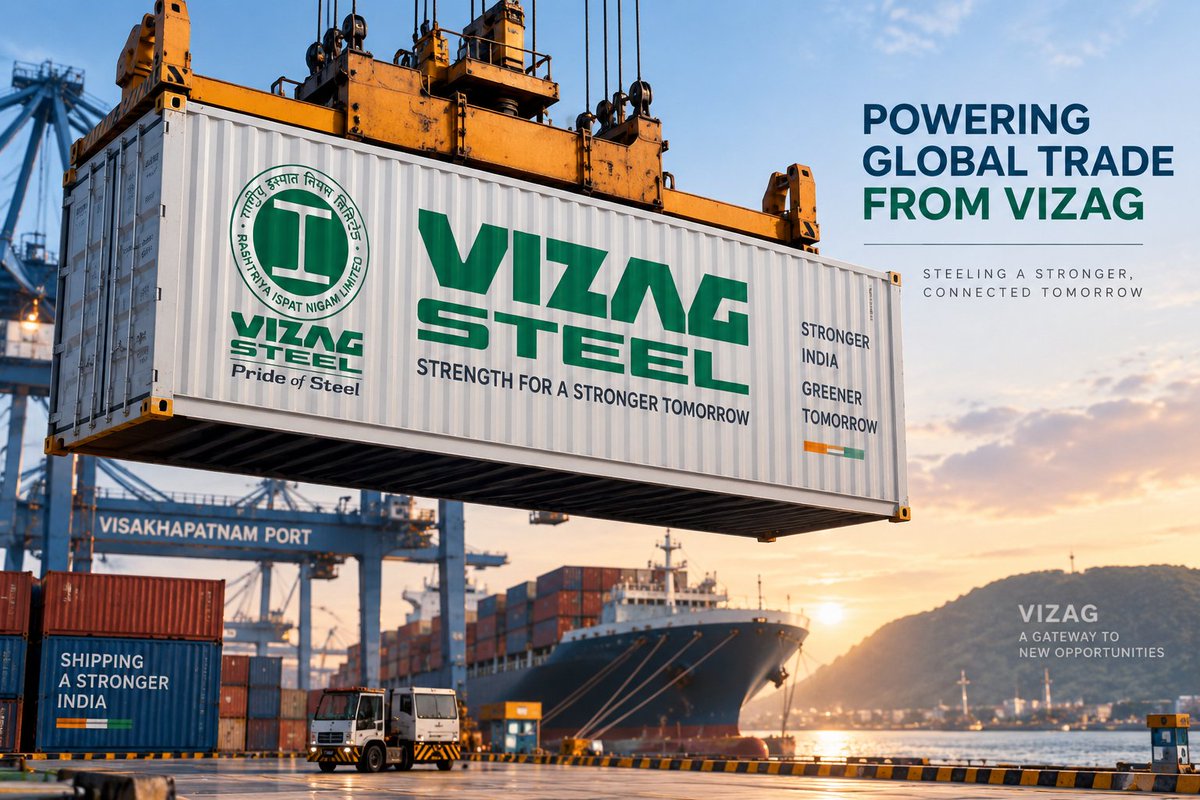 AndhraNexus's tweet photo. The Visakhapatnam Steel Plant is actively pursuing the establishment of a Shipping Container Manufacturing Unit at RINL lands through Joint Venture via an Expression of Interest (EOI) process
#Vizag #AndhraPradesh https://t.co/vSV1lKgb9v
