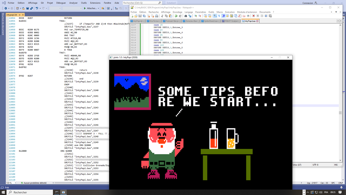 StudioVetea's tweet photo. Matinée #optimisation de #code sur le projet #IntyPapi #Intellivision ! 🧠🧠
Il faut gagner de la place en ROM via du #BankSwitching et fractionner les blocs de code en conséquence. https://t.co/H8XYIhdW4G